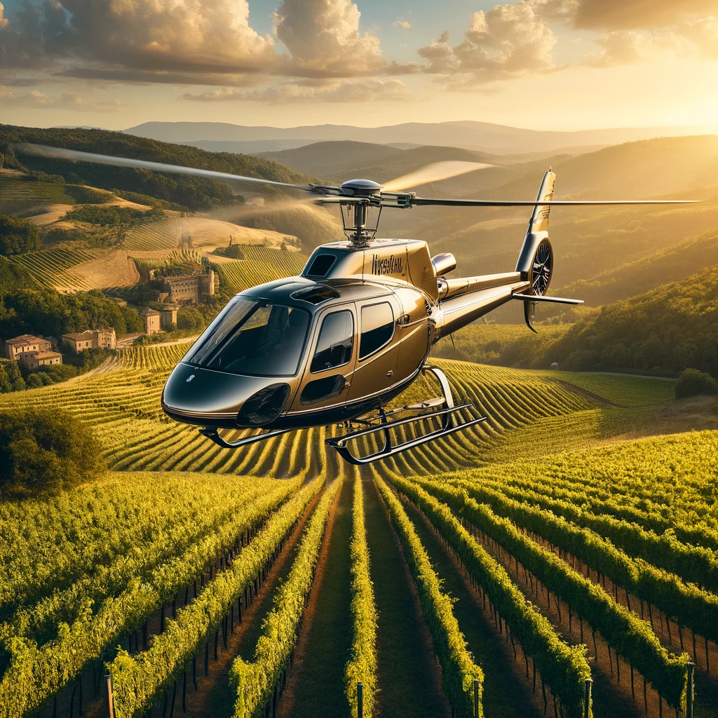luxurious-helicopter-flying-over-a-lush-Tuscan